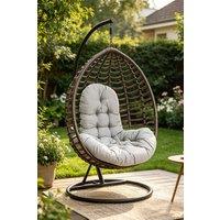 ExtraStar Hanging Egg Chair Thick Cushion in Light Grey
