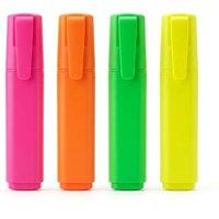 Bedsland Chunky Highlighters 4 Pack Neon Colours School Office Marker Pens