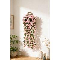 ExtraStar Hanging Artificial Pink Flower Vine, 80cm Fake Silk Vine for Wall