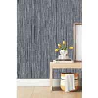Living and Home 3D Striped Linen Textured Non-woven Wallpaper in Dark Grey