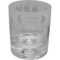 Milford Collection Animo Whisky Lovers Tumbler Glass Lest We Forget in Clear