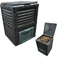 BARGAINS-GALORE 300l Outdoor Garden Compost Bin Waste Storage Converter Weatherproof in Black