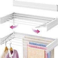 ATEK Wall Mounted Clothes Airer Foldable Clothes Drying Rack 120cm White