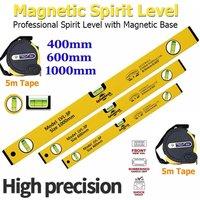 ATEK Spirit Level 3Pcs Set 5M Measuring Tape Professional Lightweight in Yellow