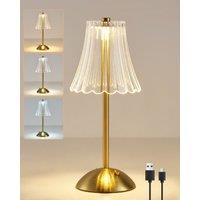 Harper Living Rechargeable Table Lamp, Bedside Reading Light Polished Gold Finish
