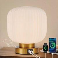 Harper Living Table Lamp, Touch Control Dimmable E27 Desk Lamp, Cream Glass Shade