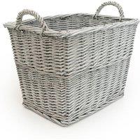Madison & Mayfair Rectangular Log Basket With Sides - Grey