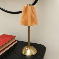Madison & Mayfair Metal Table Lamp with Pleated Shade in Ginger in Orange