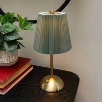 Madison & Mayfair Metal Table Lamp with Duck Egg Pleated Shade in Blue