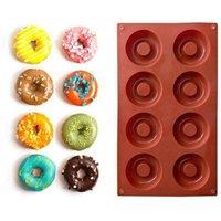 KDMD 8 Cavity Silicone Donut Mold for Baking Soap Chocolate Tray