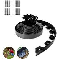 KDMD 10m Flexible Garden Lawn Edging Border With Pegs Black Plastic