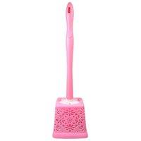 KDMD 50cm Toilet Brush with Lace Style Plastic Holder Random in Pink