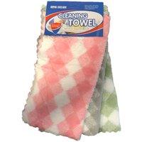 KDMD Polyester Cleaning Towel Cloth Pack of 3 27x28cm Multicolor | Size: 27x28 cm