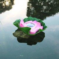 Quipulse Solar-powered Lotus Flower Pond Lights in Pink