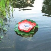 Quipulse Solar-powered Lotus Flower Pond Lights in Red