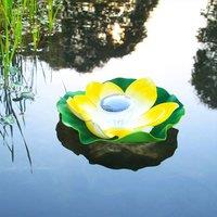 Quipulse Solar-powered Lotus Flower Pond Lights in Yellow
