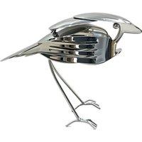 Quipulse Creative Metal Robin Art Sculpture in Silver