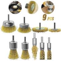 Kelvenix 12pcs Wire Brush Drill Brass Coated Set in Gold | Size: 10000mm x 520mm