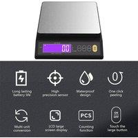 EONLION 10kg/1g Kitchen Scale Digital Food Weighing Scale in Black | Size: 120