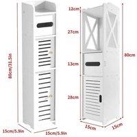 SPETLEK Wooden White Free Standing Toilet Paper a