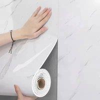 FLAVORA 3M Marble Wall Sticker Self Adhesive Waterproof in White | Size: 0.6m2