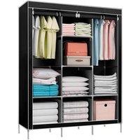 SPETLEK Large Fabric Canvas Wardrobe Black