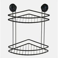 Kelvenix black 2 Tier Wall Mounted Bathroom Corner Storage Shelf