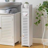 SPETLEK Wooden White Free Standing Toilet Paper