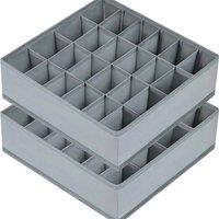 SPETLEK 2PCS Drawer Organiser Underwear Socks Grey | Size: Large