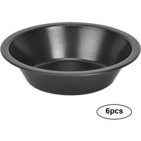 SPETLEK 6 Pack Pie Dishes Quiche Pie Tart Tins in Black | Size: 0.6m2