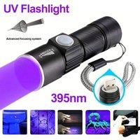 SPETLEK USB Rechargeable 395 LED UV Torch Light in Black