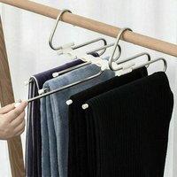 SPETLEK Clothes Pants Trouser Coat Hanger Multi Layer Storage Rack in Silver | Size: Large