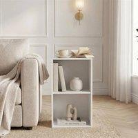 SPETLEK Bookcase 2 Tier Cube Shelf Storage in White | Size: 0.6m2