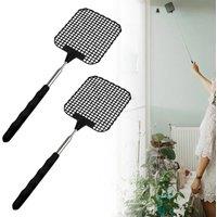 SPETLEK 2 Pack Telescopic Fly Swatter in Black | Size: 0.6m2