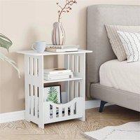 EONLION Square46- Bedside Table White Drawer Cabinet | Size: 100 cm