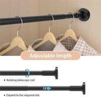 EONLION 70-Extendable Telescopic Shower Curtain Pole Rail in Black