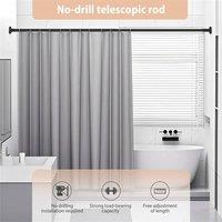 EONLION 110-Extendable Telescopic Shower Curtain Pole Rail in Black