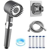 NESTLUNE 3 Modes Shower Head with High Pressure Water Saving in Grey | Size: 180 cm width x 180 cm drop