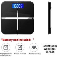 NESTLUNE Accurate Digital Electronic Bathroom Body Weight Scale in Black | Size: 100 cm x 60 cm