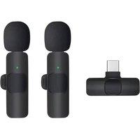 NESTLUNE Wireless Lavalier Mini Mic iPhone Android Video Recording in Black