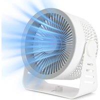 NESTLUNE Rechargeable Portable Quiet Personal Desk Cooling Fan in White