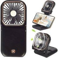 NESTLUNE USB Rechargeable Foldable Mini Handheld & Desk Cooling Fan in Black