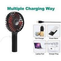 NESTLUNE USB Rechargeable Mini Handheld & Desk Portable Cooling Fan in Black