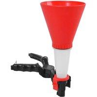 Havendro Universal Handsfree Oil Funnel with Adjustable Clamp in Red