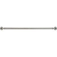 Marlow Steel Curtain Rod Set Extendable Adjustable with Quiet Operation in Metallic Silver