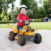 AIYAPLAY 6V Electric Quad Bike for Kids w/ Forward Backward in Yellow