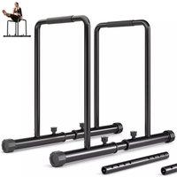 FLAVORA Adjustable Dip Station Parallel Bars for Fitness Workout in Black | Size: 0-12 m