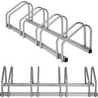 Kelvenix 4 stand Cycle Bike Steel Pipe Parking Stand Rack in Silver | Size: 0-12 m