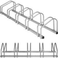Kelvenix 5 stand Cycle Bike Steel Pipe Parking Stand Rack in Silver | Size: 0-12 m