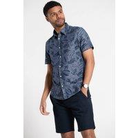 Tokyo Laundry Men's Printed Chambray Short-Sleeve Shirt in Blue | Size: XL